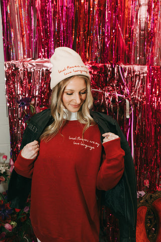 Local Flowers Love Language Cashmere Wool Beanie