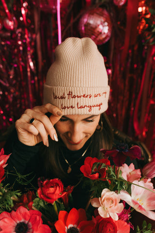 Local Flowers Love Language Cashmere Wool Beanie