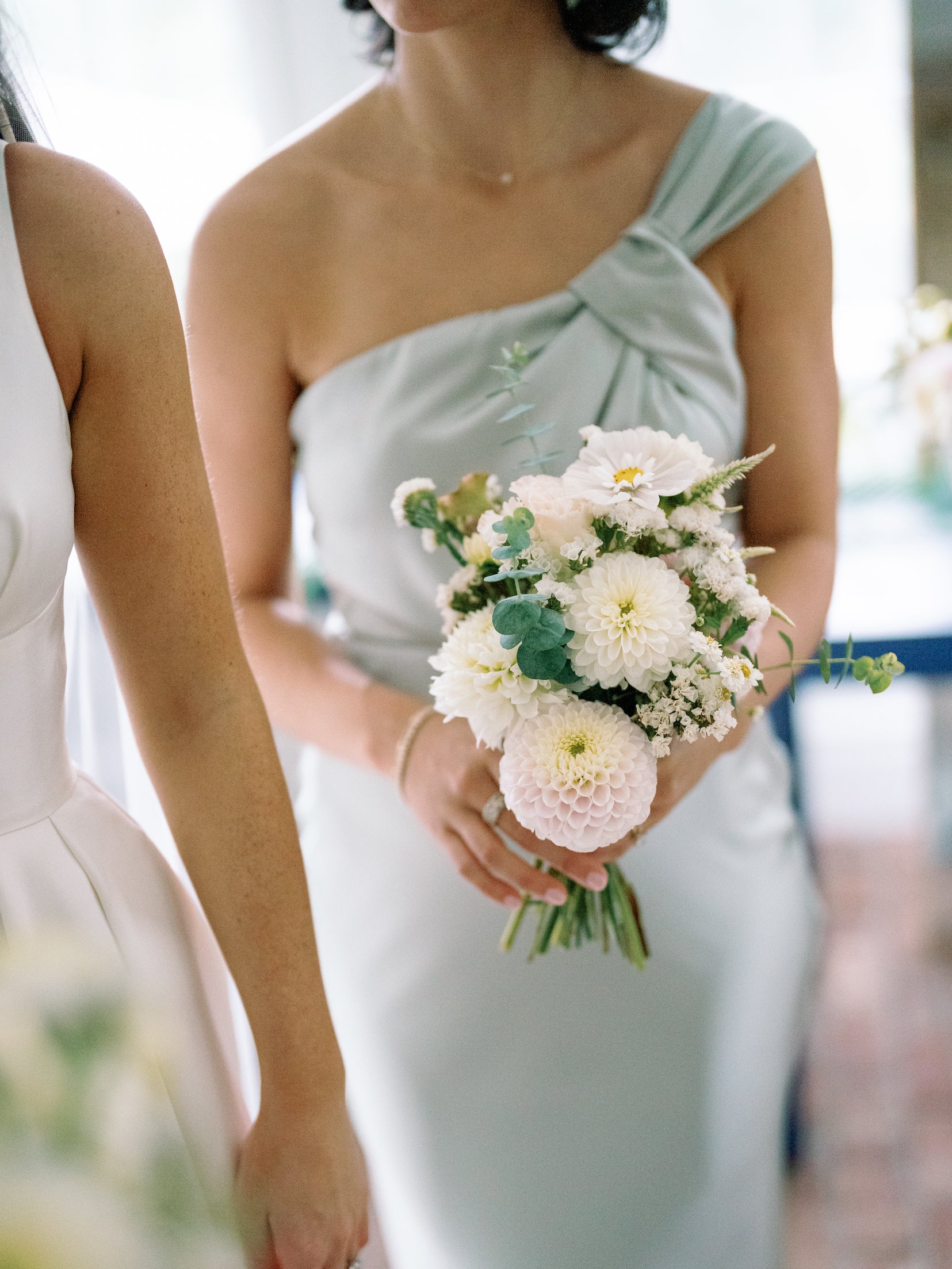 flower bouquet for green dress Woman In Green Dress Carrying Beautiful Spring Bouquet" by Stocksy Contributor "Ali Harper"