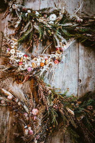 The Dried Floral Holiday Hoop Wreath