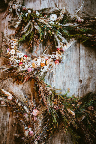 The Dried Floral Holiday Hoop Wreath