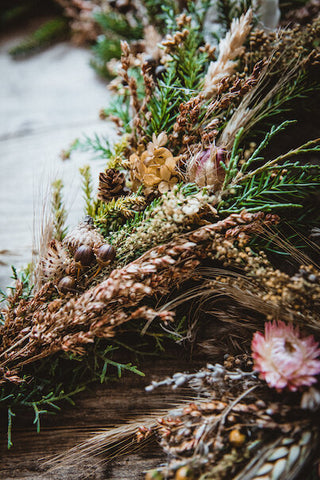 The Dried Floral Holiday Hoop Wreath