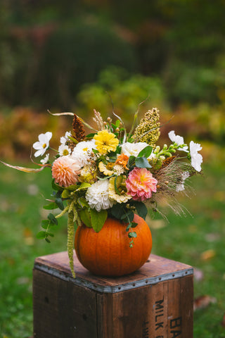 The Thanksgiving Floral Pumpkin Centerpiece