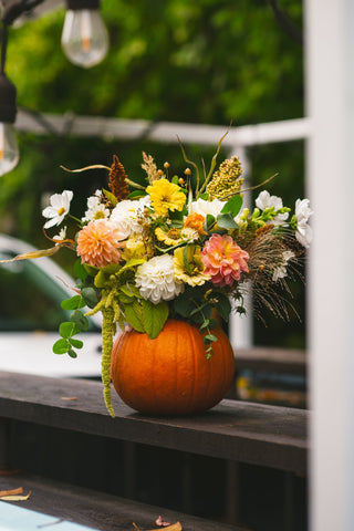 The Thanksgiving Floral Pumpkin Centerpiece