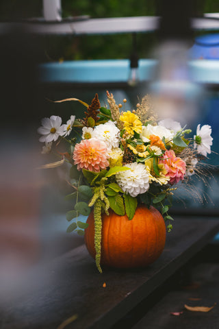 The Thanksgiving Floral Pumpkin Centerpiece