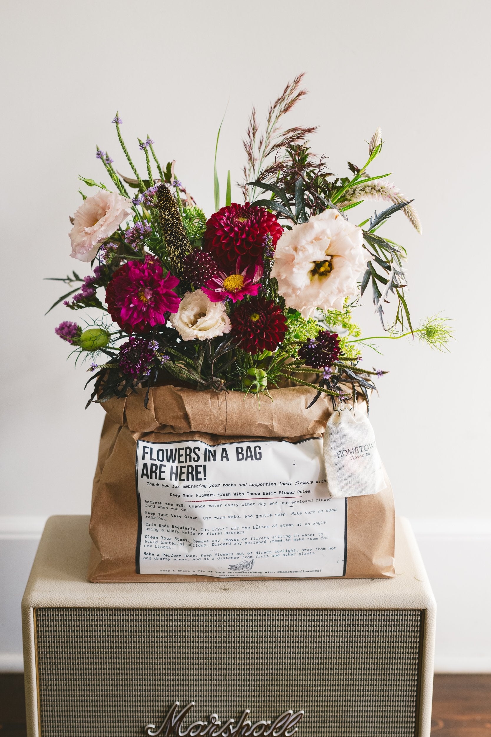 Flowers in a water bag online