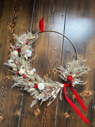 The Dried Floral Holiday Hoop Wreath
